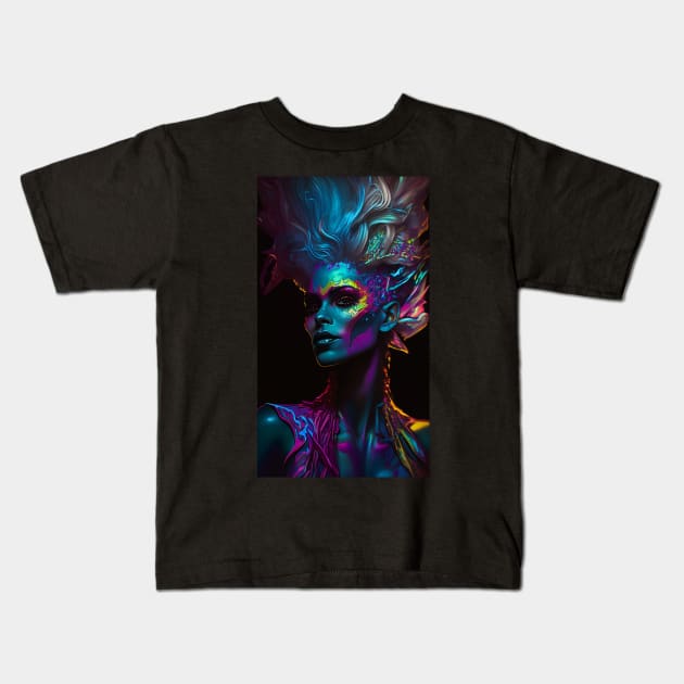 Psychedelic Drag Queen Kids T-Shirt by PenguiQueer